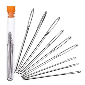 

Sewing Accessories Crochet Hook Set Embroidery Supplies Portable DIY Crafts Tools Large Eye Needles Knitting Yarn 9Pcs
