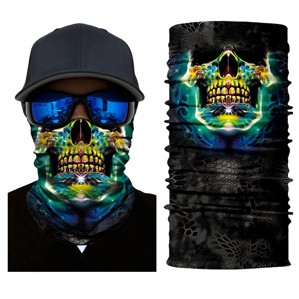 Мотоциклетная Мужская и женская уличная маска унисекс для лица зимняя шапка шарф трикотажная шапка с черепами Балаклава для Хэллоуина - Цвет: 1-9