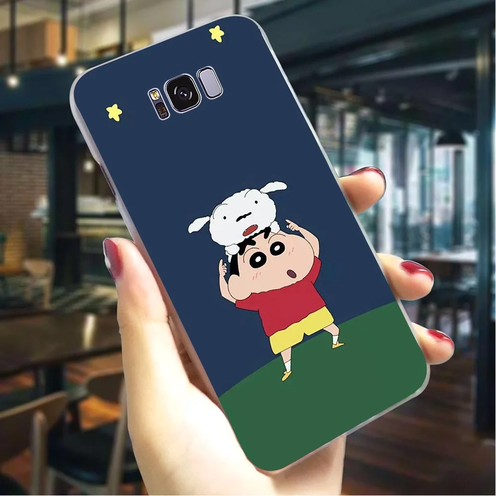 Твердый чехол для телефона Аниме Crayon Shinchan Galaxy A6 Cover A3/A5 A8 Plus/A7 A9 2018 A10 A20 A30 A40 A50 A60 A70 M40