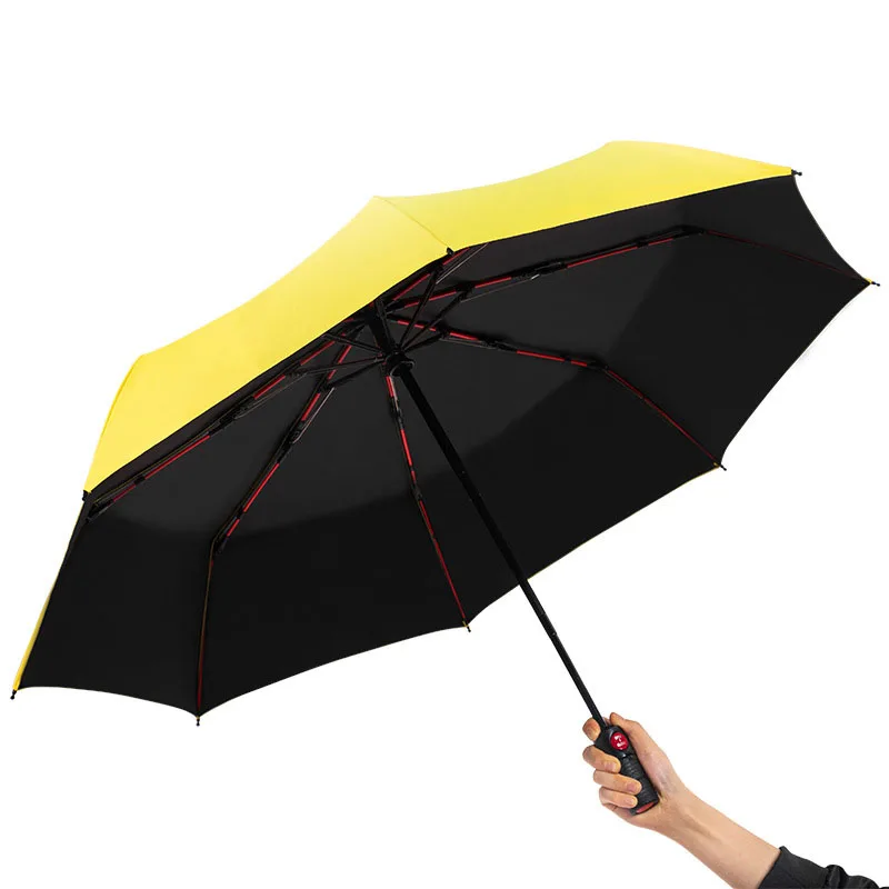 New Full Automatic Business Umbrella Three Folding Male Female Parasol Umbrella Rain Women Windproof Luxury Men