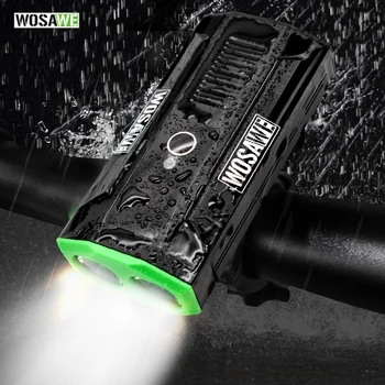 

WOSAWE Bike Light USB Double Lamp Headlight LED Rechargeable Cycling Outdoor Camping Powerful Led Flashlight 2400 Lumens