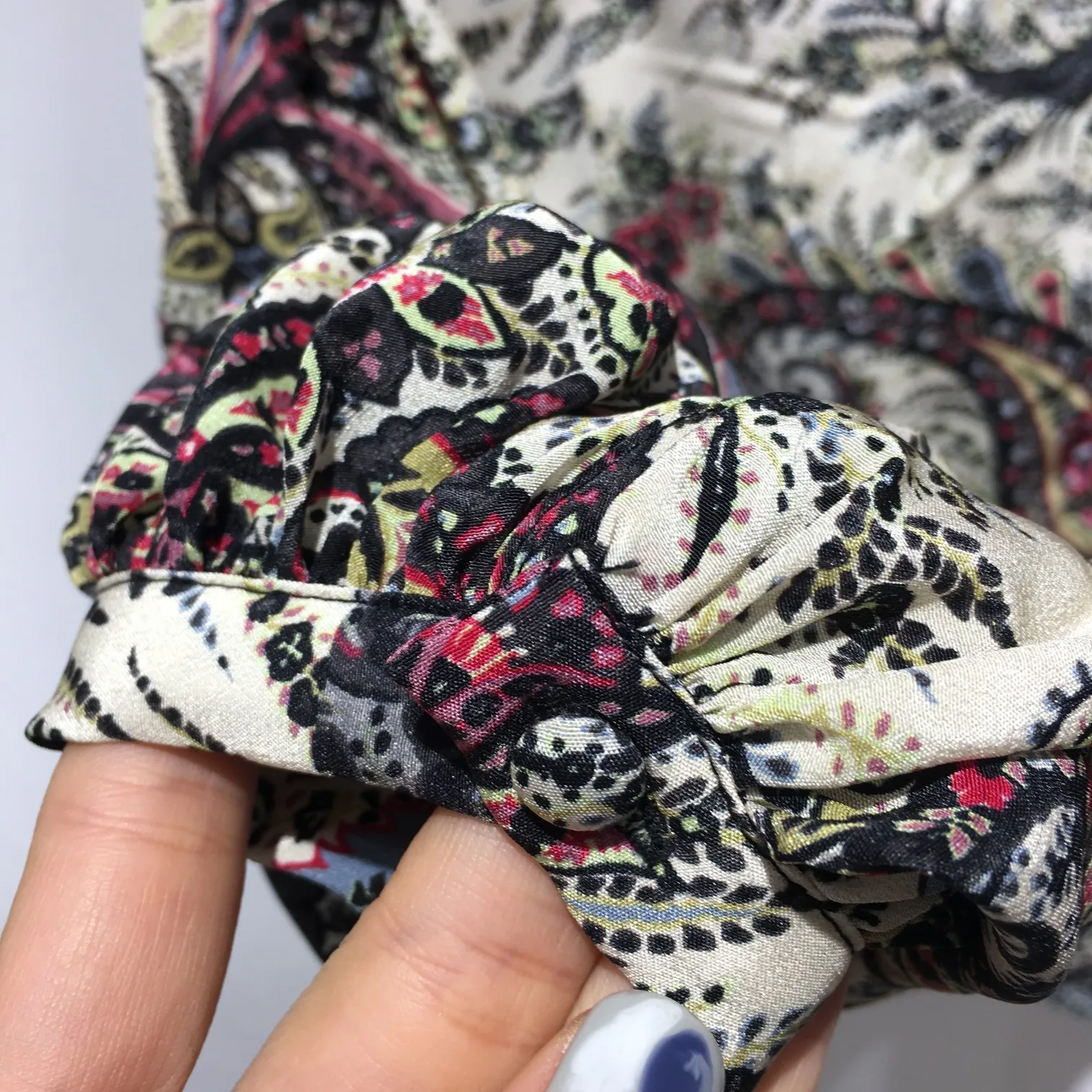 Новая женская мода с длинным рукавом Сексуальная Повседневная шелковая рубашка с принтом 1217