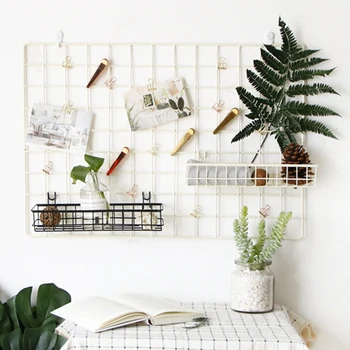 

3 Pieces Metal Wire Basket Shelf Rack For Gridwall Grid Panel Wall Mountable Wire Organizer Storage Flower Pot Display Decor