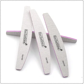 

10pcs Professional Nail File Emery Board Wood Sandpaper Manicure Buffer Grey Boat Double-sided Wooden Pedicure Buffers