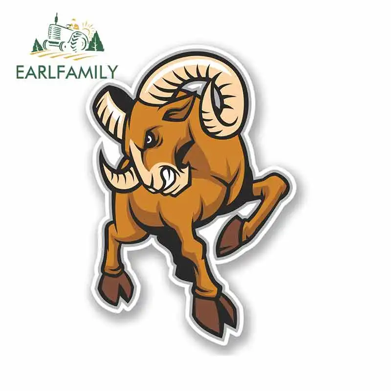 

EARLFAMILY 13cm x 13cm Funny Car Stickers Angry Ram RV VAN 3D DIY Fine Decal Vinyl JDM Bumper Trunk Truck Windows Graphics