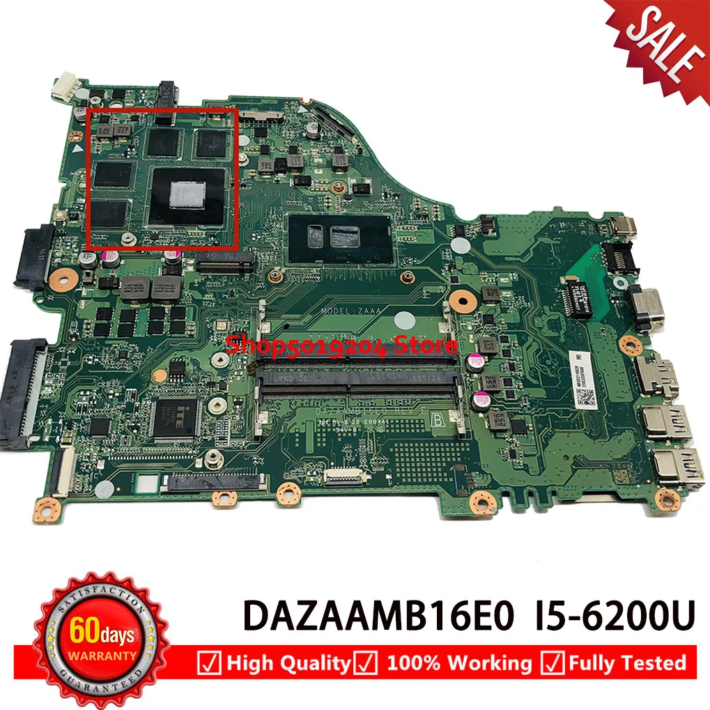 Материнская плата для ноутбука DAZAAMB16E0 Acer Aspire E5 575 575G 575TG F5 573 ZAA материнская SR2EY