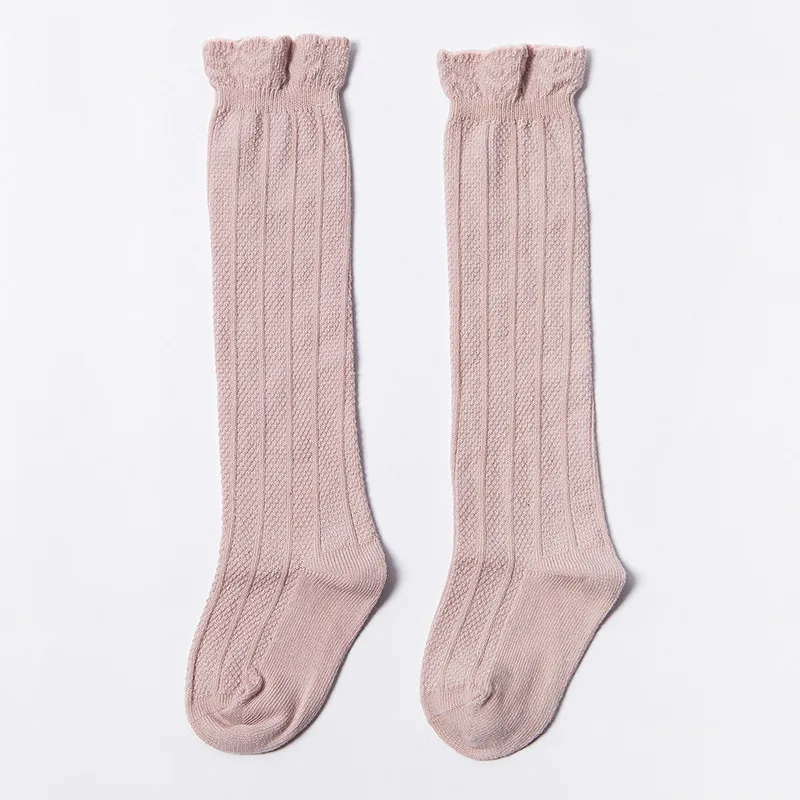 Baby Solid Infant Knee High Stockings Cotton Keep Warm Kids Socks