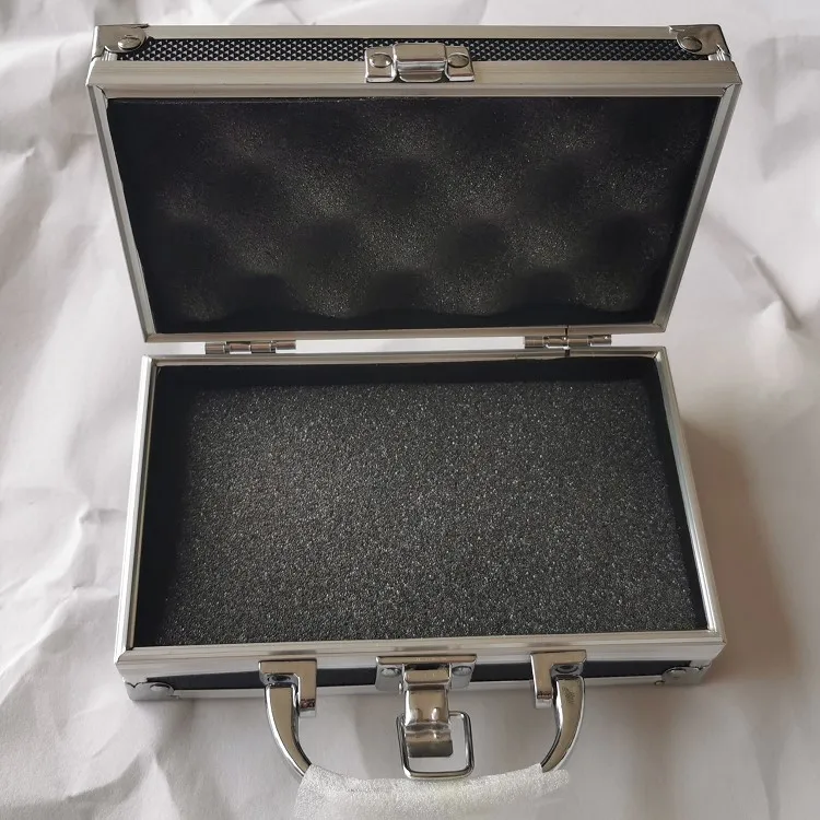 Aluminum Alloy tool case Receiving Packaging Box for Gun Mould Black Small Toolbox with foam lining shipping free