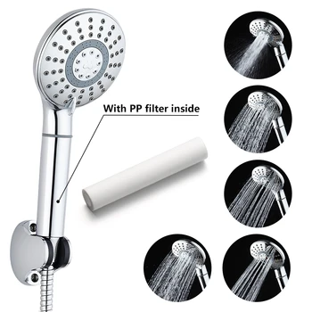 

5 Models Bathroom Shower Head with Shower Filter Water Saving Shower Head Rainfall Pressure Boost Shower Sprayer