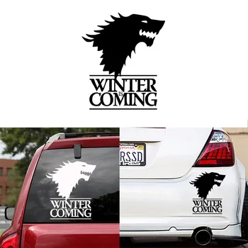 

Fashion WINTER Wolf IS COMING Car Stickers And Decals Die Cut Decal Bumper Sticker For Windows, Cars, Trucks, Laptops