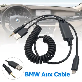 

Universal 3.5mm Jack AUX Adapter Radio Interface Cable USB Compatible Iphone For BMW 1 2 3 5 6 7 Series Mini Cooper R55 R56 R57