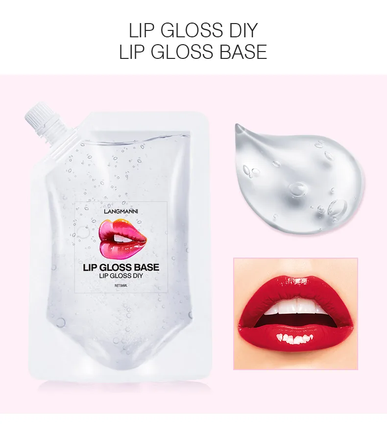 

Langmanni 50ml Clear Lip Gloss Base Oil Non-Stick DIY Lipstick Raw Material Gel Moisturize Long-lasting Makeup Lips Gloss TSLM2