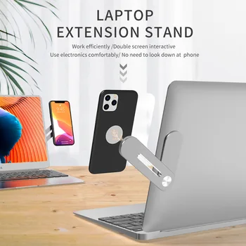 

1Pc Laptop Phone Mount Notebook Computer Screen Extension Mobile Phone Aluminum Alloy Holder Bracket