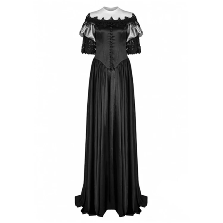 Halloween Costumes For Women Medieval Costumes Off-The-Shoulder Puff Sleeves Lace Large Dress Cosplay Court Dress Female SL1824