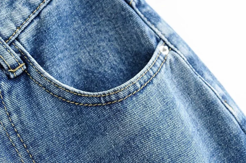 2020 Autumn Vintage High Waist Straight Floor Length Jeans Ripped Jeans Women Boyfriend Denim Pants High Street Long Trousers