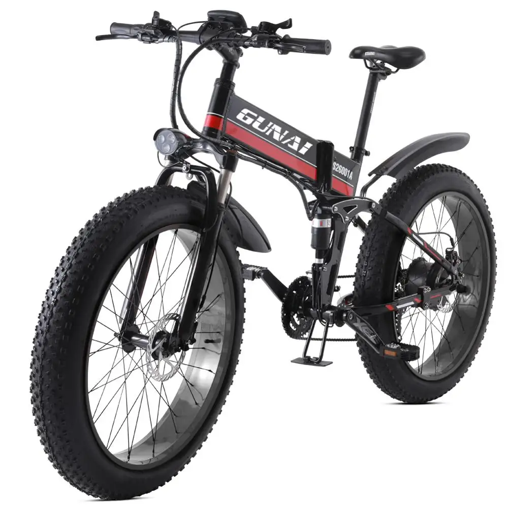 GUNAI Electric Bicycle 48V12Ah 1000W with LCD Display E-Bike and Removeable Lithium Battery