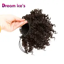 Афро синтетический Пушистый Короткий кудрявый искусственный волос булочка высокий слоеный хвост с шнурком зажимы поддельные пончик Updo удлинитель