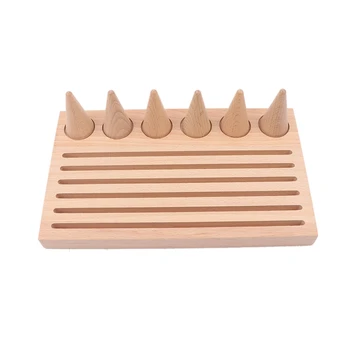 

Natural Wood Finger Ring Stand Jewelry Display Holder Showcase Bracelets Display Ring Display Tray