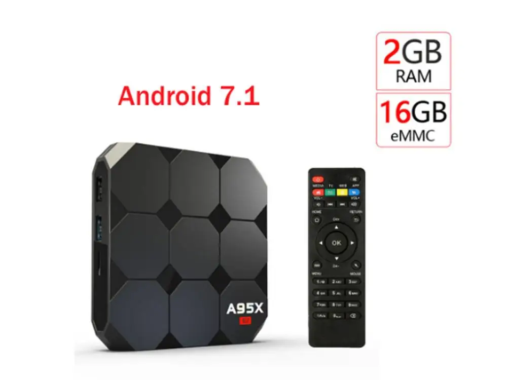 ТВ приставка Android 7 1 A95X R2 Amlogic S905W четырехъядерный процессор 2 ГБ DDR3 16 Гб ROM