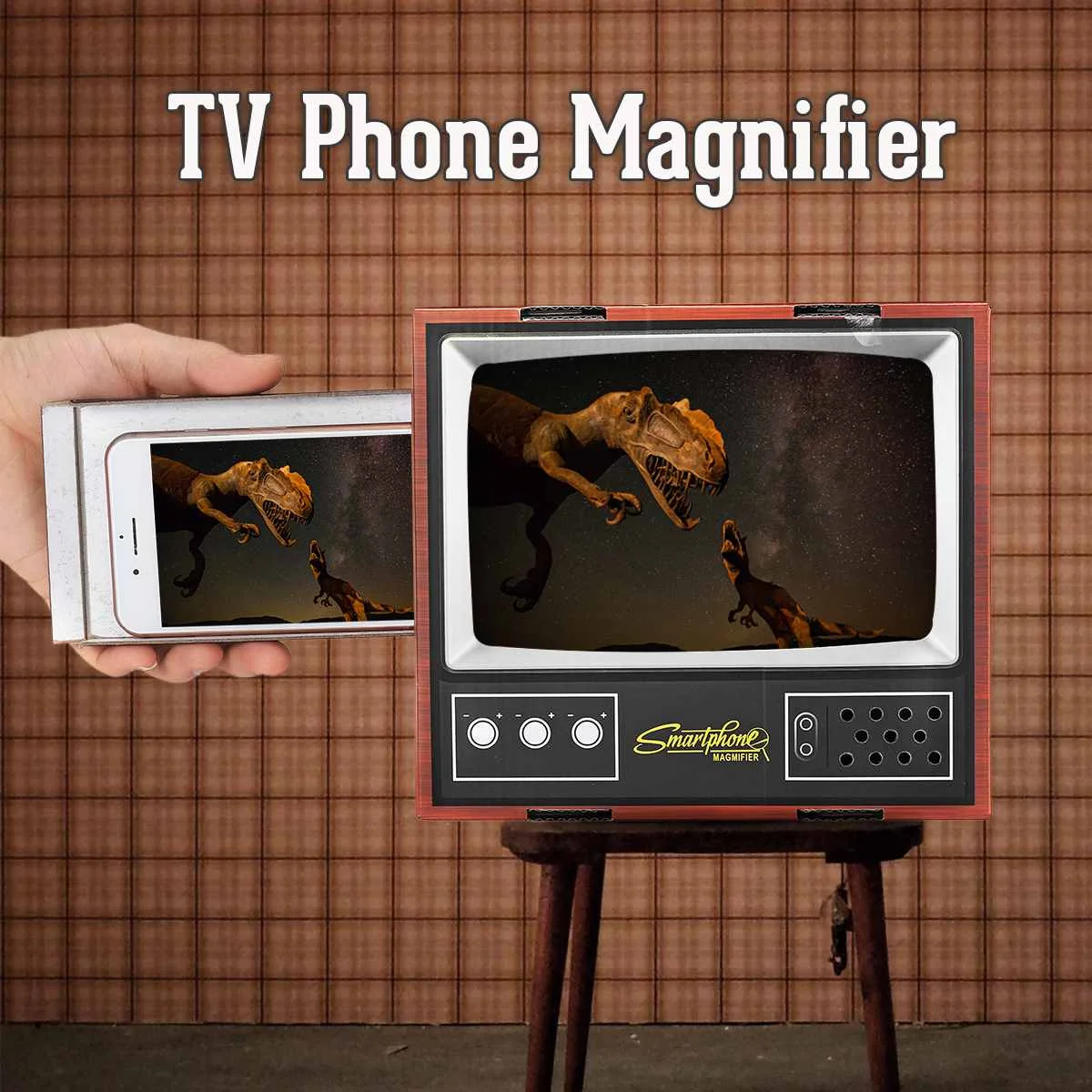 

DIY Cardboard Vintage TV Phone Magnifying Glass Cardboard Retro TV Phone Screen Magnifier Stand Phone Holder Enlarge Mount Gift