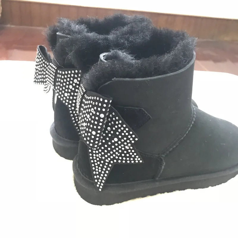 2020 Fashion Real Sheepskin Women's Winter Classic Woman Snow Boots Mid Calf Genuine Sheepskin Women Boots Women Shoes