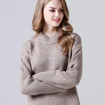 

Winter Spring Women Sweater New Fashion Casual Solid Warm O-Neck Vintage Sweater Elegant Long Sleeve Knitted Sweaters