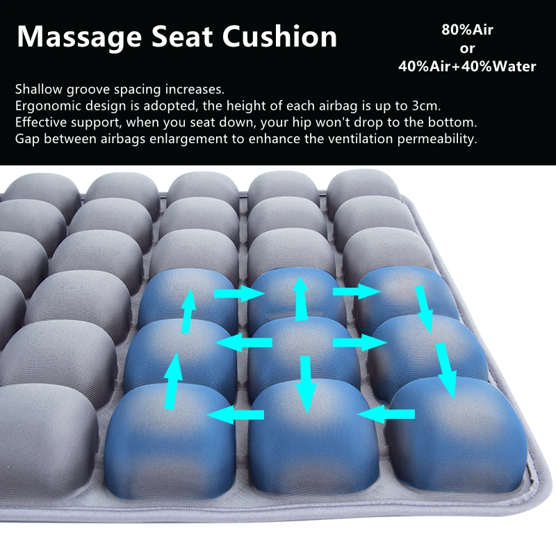Youpin New Air Massage Seat Cushion Hemorrhoid Lumbar Wheelchair Chair Car  Cushion Pain Relief Can Add Water Massage Pad - AliExpress