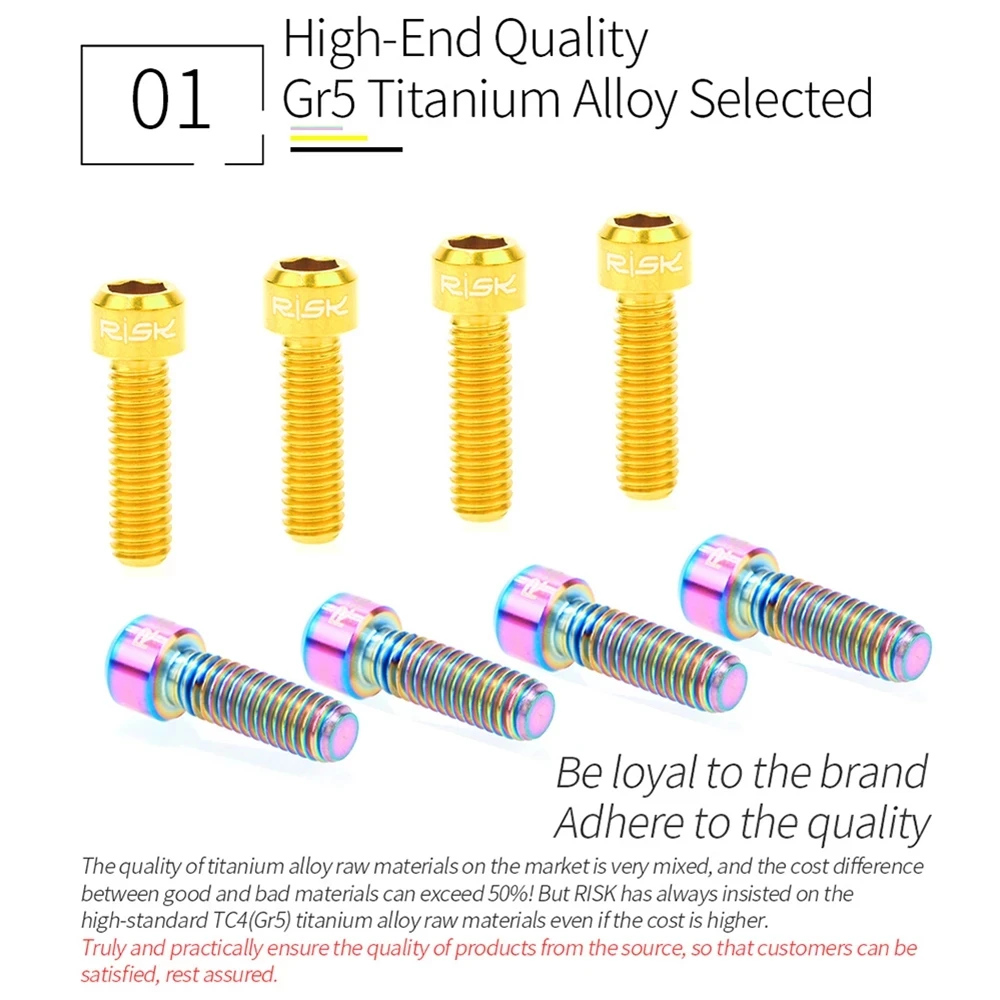 M6x16/18/20mm Bicycle Disc Brake Caliper Bolt Clamp Titanium Ti Alloy MTB Mountain Bike Brake Screw 4pcs mountain bicycle disc brake,bicycle disc brake,mountain bike disc brake