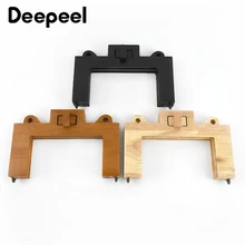 

1Pc Deepeel 16cm Handmade Sewing Brackets Wood Bag Closure Purse Frames Retro Square Wooden Kiss Clasp Handles for Making Bags