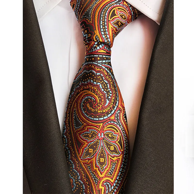 Мужские галстуки роскошные шелковые галстуки на шею 8 см Полосатый Цветочный Пейсли Классический галстук для мужчин Формальный Бизнес Свадебная вечеринка Gravata подарок - Цвет: YU-H46