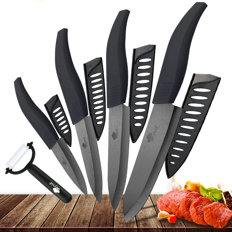 

Ceramic Kitchen Knife Chef Utility Slicer Paring Ceramic Knives Peeler Set 3 4 5 6 inch Black Zirconia Blade Cooking Meat Cutter