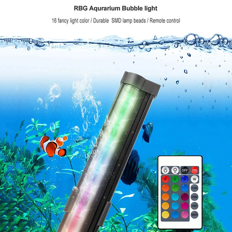 RGB светодиодный аквариумный светильник 25/37/41/51 см 5050 погружной водный воздушный