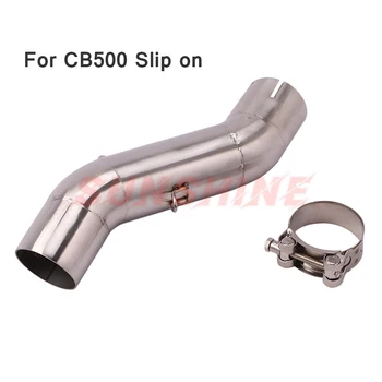 

Motorcycle Exhaust Mid Pipe Slip on Stainless Steel Modified Systems Link Pipe Connection Tube For CB500 CB500F 2016-2020