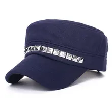 Заклепки вязать армейская Кепка Простой корейский стиль для мужчин и женщин мода осень зима хлопок высокое качество Удобные однотонные аксессуары