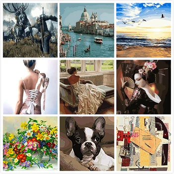 

Melody DIY Painting By Numbers Oil Paint Photo Wall Art Digital Pictures Painting Decor For Home Decoration Gifts