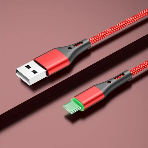 C Cable Fast Charging With  LED Light Mobile Phone Charger Data Cord For Huawei Mate 40 Xiaomi mi 10 Samsung Quick Cable