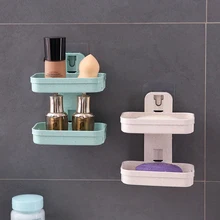 Bathroom Soap Dishes Wall Zeep Holder Shower Soap Tray Holder for Bathroom Double Layer Storage Basket Soap Rack for Bathroom
