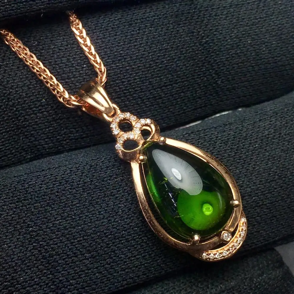 Настоящие хорошие драгоценности 18 K 100% Природный зеленый турмалин 4.2ct Бразилия