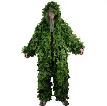 

Green Leaves Camouflage Suit Hunting Ghillie Suit Woodland Camouflage Hunting Clothes Camo Sniper Army Airsoft Uniform