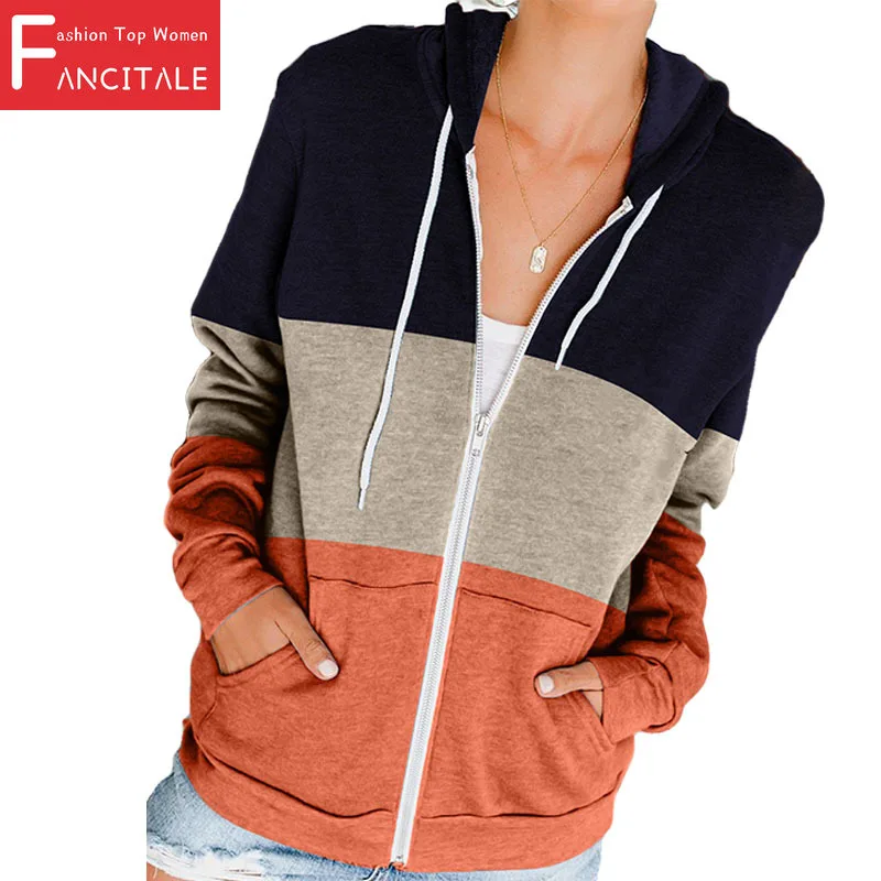 

Fashion Autumn Winter Women Hoodies Long-Sleeve Mix-Color Pullover Casual Oversize Loose Ladies Clothes For Teens 3XL