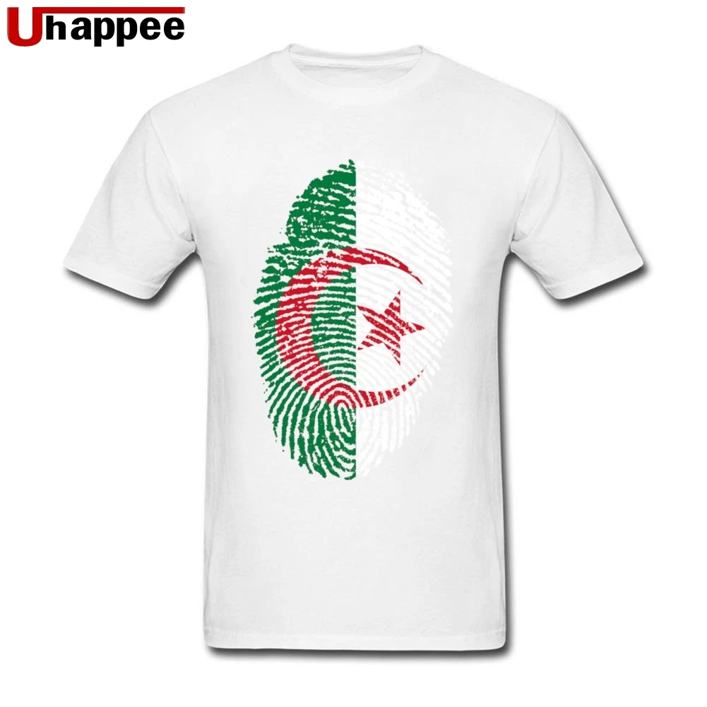 Фитнес Алжир флаг отпечатков пальцев мужские футболки Cool Винтаж друг и подруга изображением из мультфильма, футболки для детей - Цвет: Белый