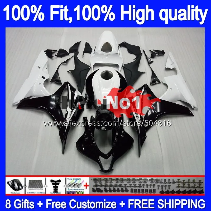 Инъекций для HONDA CBR 600 RR CC 600RR 600F5 CBR600RR 36MC. 8 Белый Черный CBR600F5 600CC CBR600 RR F5 2007 2008 07 08 обтекатель