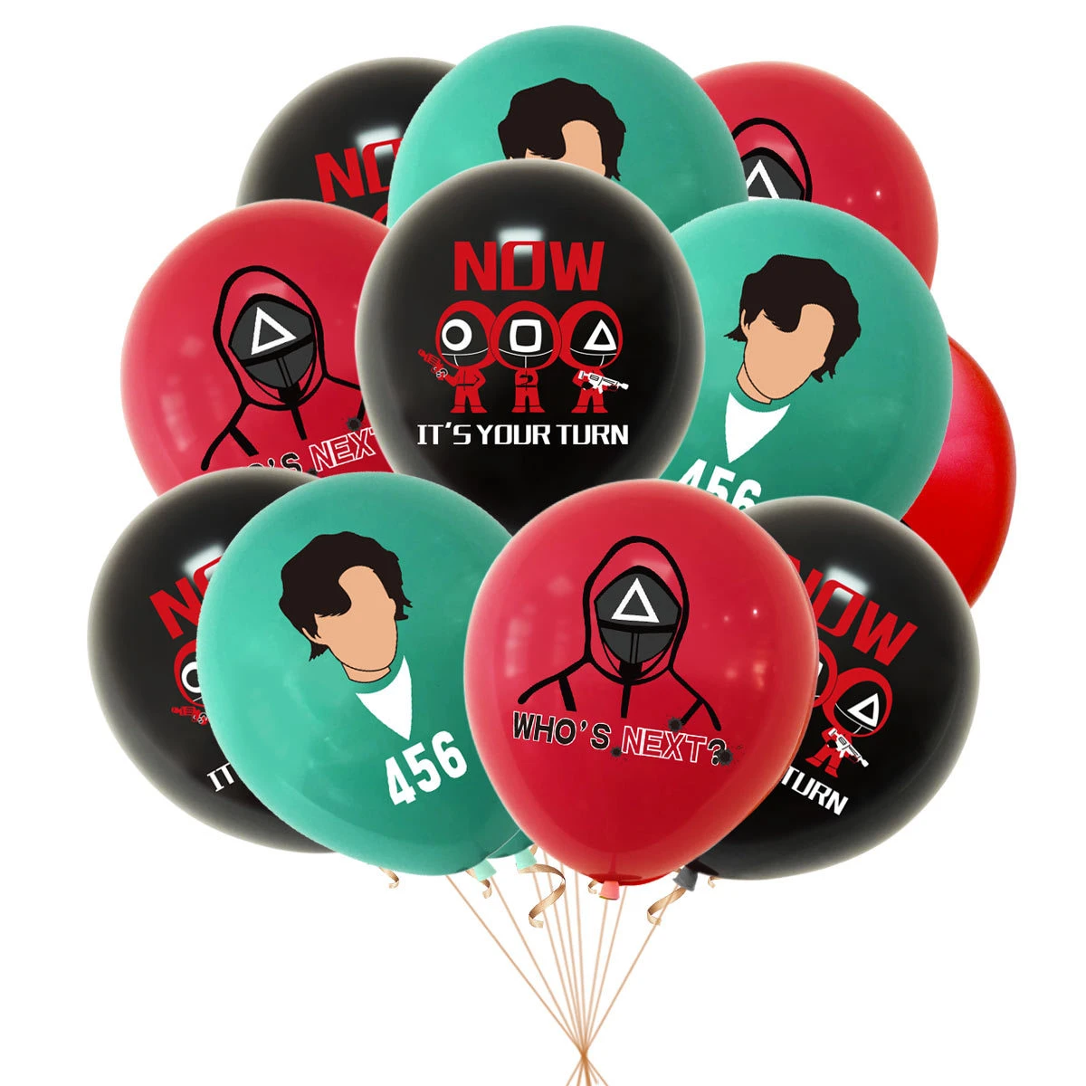 New Squid Game Balloons Party Supplies Birthday Red Black Squid Game Fans  Latex Ballons Party Decorations Kids Adult Toys - Ballons & Accessories -  AliExpress