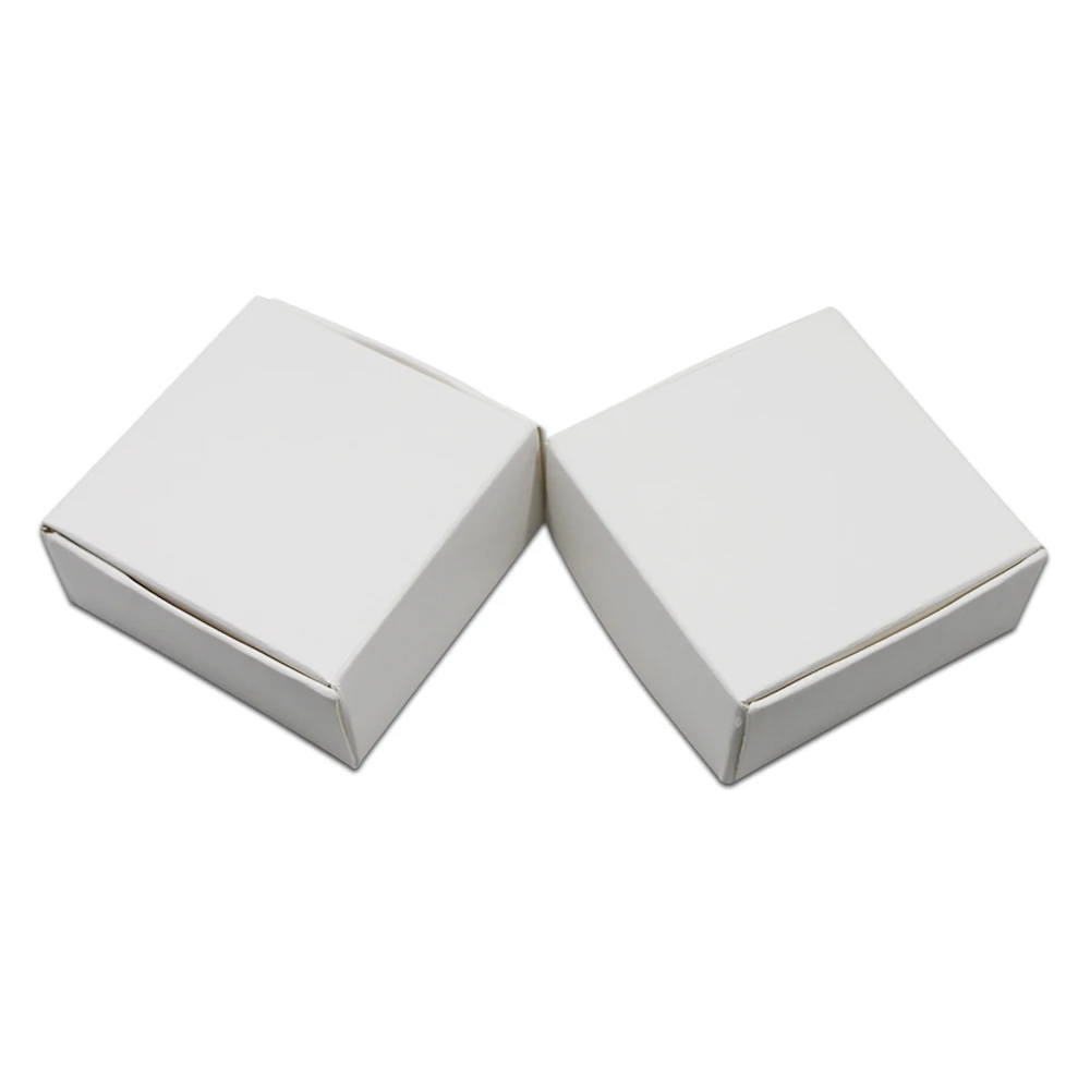 50 шт. крафт-бумажная коробка, упаковочная коробка, для свадебной вечеринки, маленький подарок, конфетная упаковка для ювелирных изделий, коробки для хранения мыла ручной работы - Цвет: White