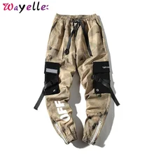 Мужские уличные брюки с лентами на бедрах, мужские камуфляжные брюки, мужские штаны для бега, новинка, хлопковые брюки-карго, Мужские штаны для сидения, Мужские штаны-шаровары