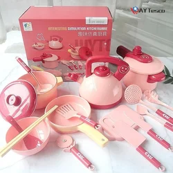 Jeu de Simulation de cuisine pour enfants, ustensiles de cuisine miniatures, casseroles, poêles, cadeaux d'anniversaire pour filles 