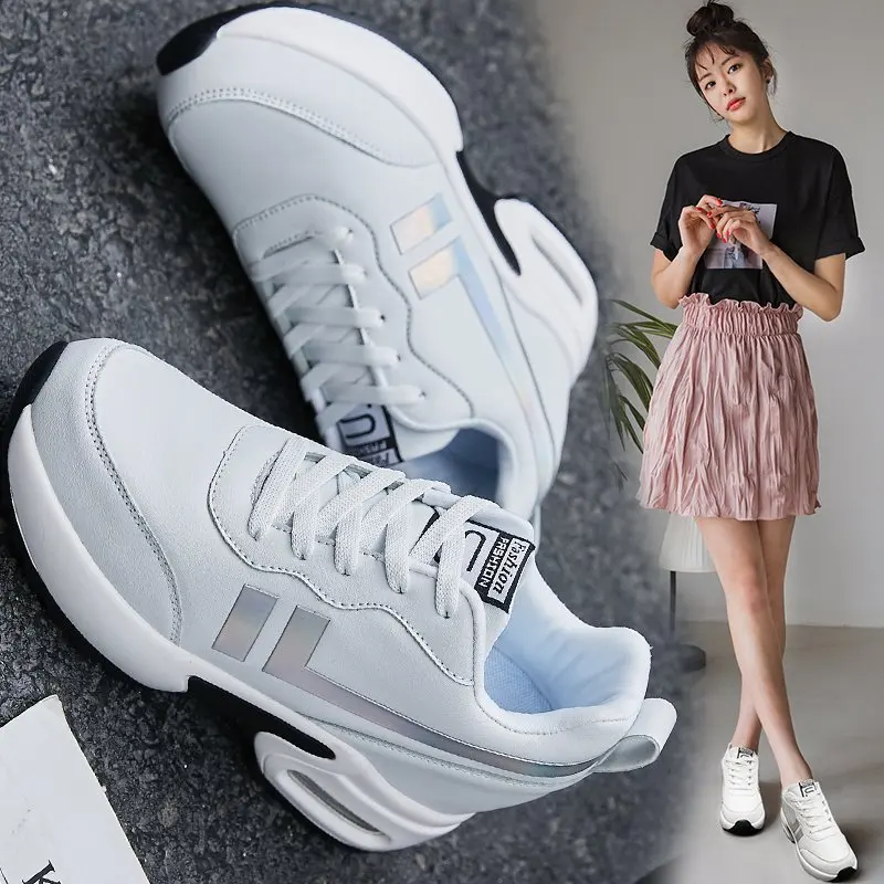 

2019 Spring And Autumn New Style Versitile Fashion Elevator WOMEN'S Shoes Lace up Front Casual WOMEN'S Shoes Hiking Shoes Air Cu