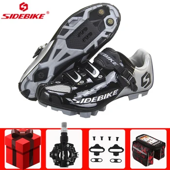 

SIDEBIKE cycling shoes sapatilha ciclismo mtb mountain bike black men sneakers women pedals self-locking Athletic bike shoes