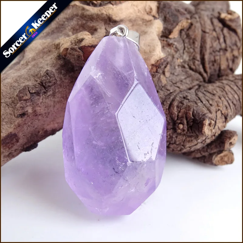 

Real Natural Amethysts Gem Pendant Wholesale Purple Crystal Stone Necklace Pendant Fit Fahsion Necklace Jewelry Making HH536