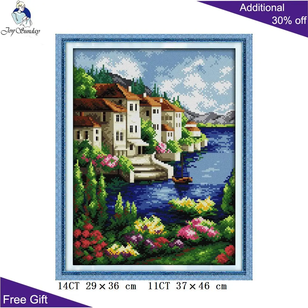 Your Gift Beautiful View Home Decoration F188 14CT 11CT Counted and Stamped Embroidery DIY Cross Stitch kits |